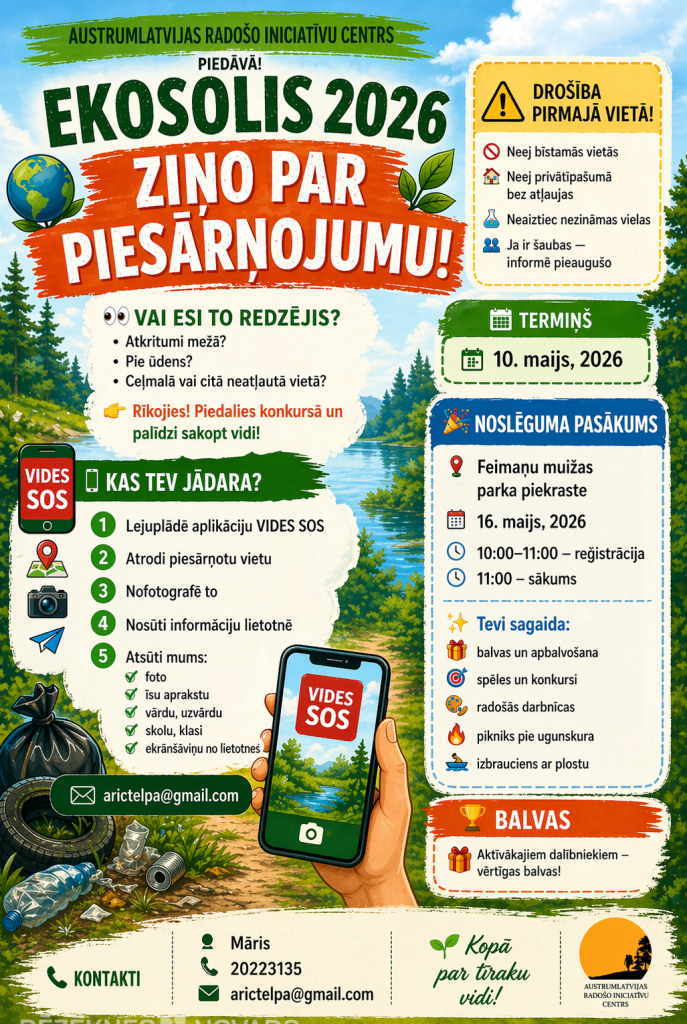 Rēzeknes skolēni ar viedtālruņiem fiksēs dabas piesārņojumu