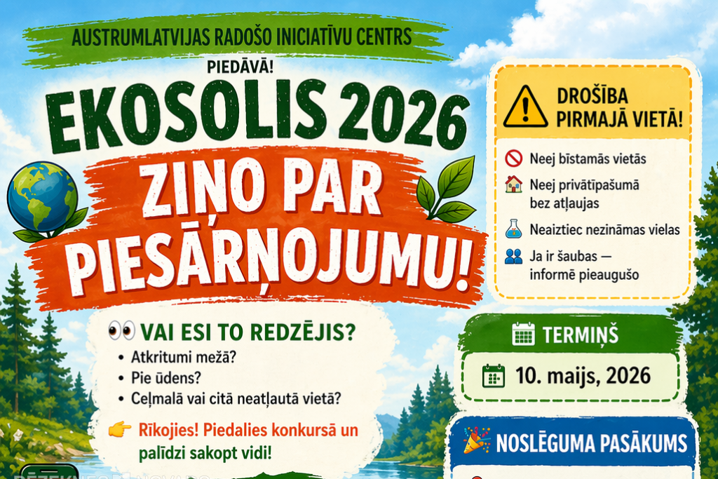 Rēzeknes skolēni ar viedtālruņiem fiksēs dabas piesārņojumu