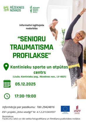 Plakāts reklamē informatīvi izglītojošu nodarbību 